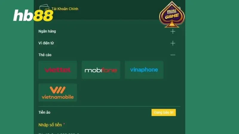 Nạp tiền HB88 nhanh chóng – Đầy đủ phương thức tiện lợi Có nhiều cách nạp tiền vào HB88